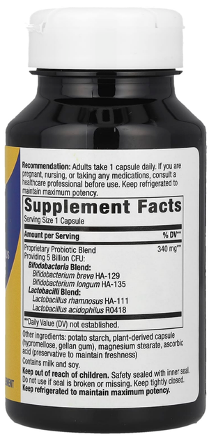 Пробіотики для дорослих Natures Way 5 млрд КУО Primadophilus Bifidus 90 капсул ARE-576344 - зображення 2