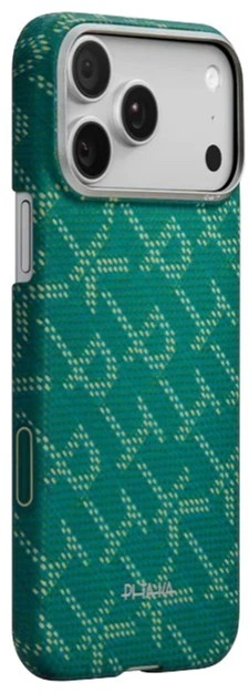 Etui PITAKA Ultra-Slim Monogram MagSafe do iPhone 17 Pro Max Gold-Green (0741654367872) - obraz 2