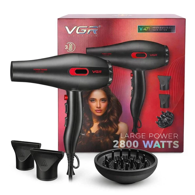 Фен профессиональный VGR V-471 (3 уровня обдува, 3 уровня температуры) 2800W - Фото 1 Фен профессиональный VGR V-471 (3 уровня обдува, 3 уровня температуры) 2800W - изображение 1