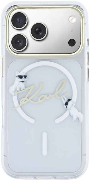 Etui Karl Lagerfeld IML Choupettes Karl  Script Logo MagSafe do Apple iPhone 17 Pro Max Transparent (3666339606381) - obraz 3