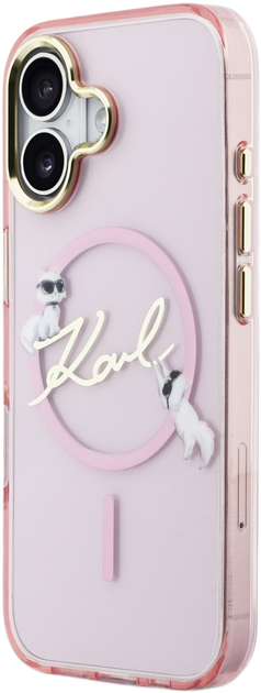 Etui Karl Lagerfeld IML Choupettes Karl  Script Logo MagSafe do Apple iPhone 17 Pink (3666339606190) - obraz 2