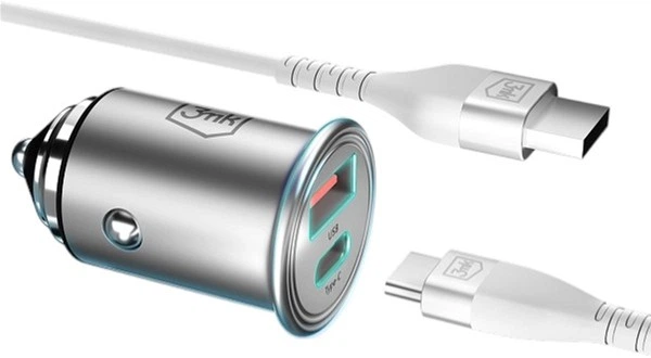 Автомобільний зарядний пристрій 3MK HyperCar Charger 30W Power Delivery 1xUSB-A + 1xUSB-C (5903108464574) - зображення 2