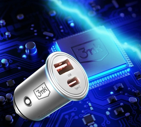 Автомобільний зарядний пристрій 3MK HyperCar Charger 30W Power Delivery 1xUSB-A + 1xUSB-C (5903108464574) - зображення 4