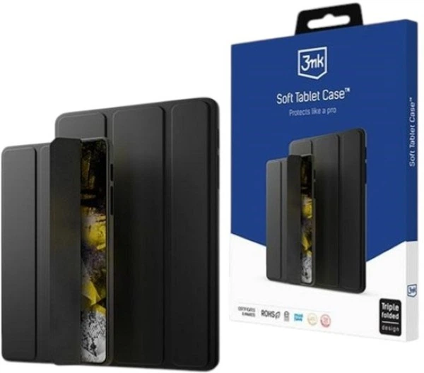Etui z klapką 3MK Soft Tablet Case do Apple iPad Pro 11" 3/4 Gen Czarny (5903108526753) - obraz 1