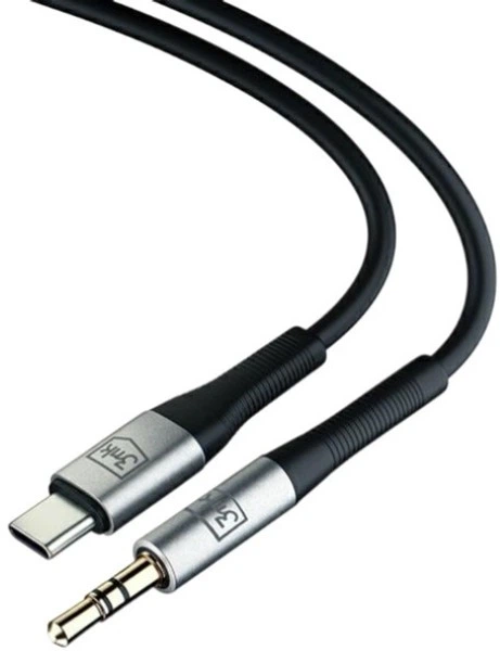 Kabel 3MK AUX USB-C - Jack 3.5 mm 1 m Black (5903108528788) - obraz 9