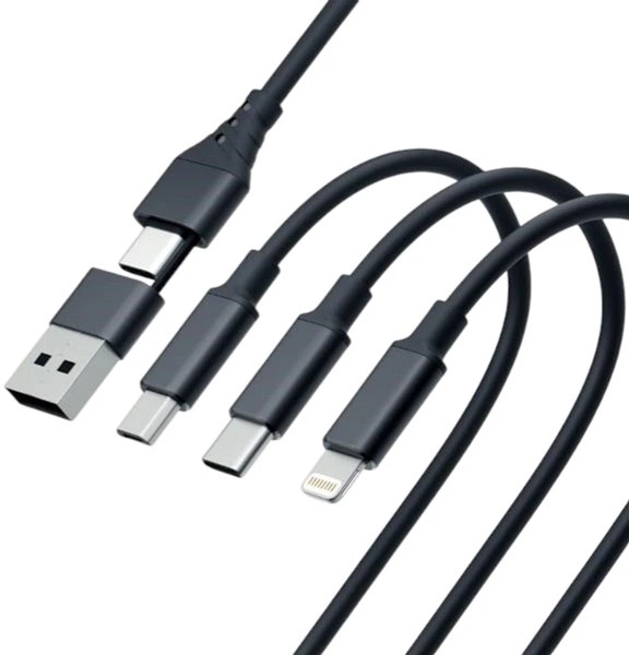 Kabel 3MK Hyper 3 w 1 Type-C USB-A to Type-C micro-USB Lightning 1.5 m Black (5903108541244) - obraz 7