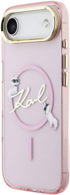 Etui Karl Lagerfeld IML Choupettes Karl  Script Logo MagSafe do Apple iPhone 17 Air Pink (3666339606206) - obraz 2