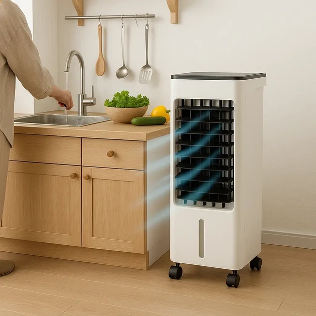 Охладитель воздуха Germatic DY-30A, 120W сенсорное управление, ДУ пульт ёмкость - 5,5л для льда - Фото 8 Охладитель воздуха Germatic DY-30A, 120W сенсорное управление, ДУ пульт ёмкость - 5,5л для льда - изображение 8