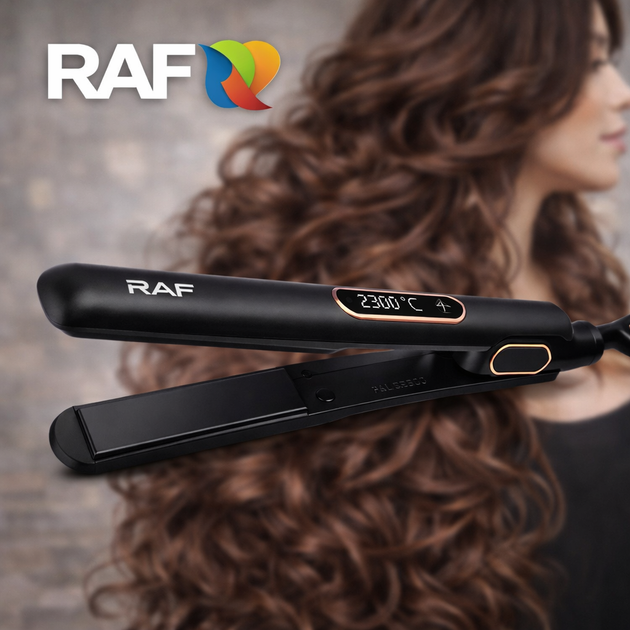 Утюжок-выпрямитель для волос RAF R.4415H 45 Вт черный пластик - Фото 1 Утюжок-выпрямитель для волос RAF R.4415H 45 Вт черный пластик - изображение 1
