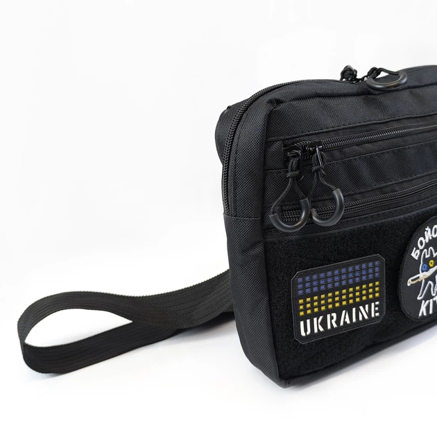 Сумка через плечо Cordura 600D с Velcro панелью на патче (на плечо) черная - изображение 6