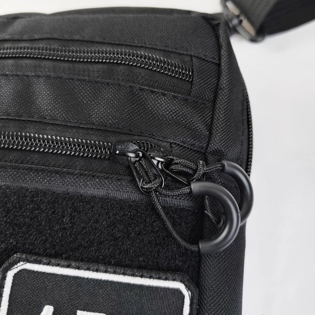 Сумка через плечо Cordura 600D с Velcro панелью на патче (на плечо) черная - изображение 7