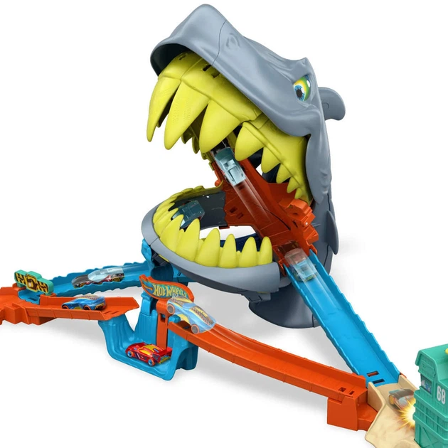 Автомобільний трек Mattel Hot Wheels Mega Shark Attack (JHL96) (194735335015) - зображення 3