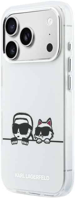 Etui Karl Lagerfeld IML Karl & Choupette Peekaboo Logo MagSafe do Apple iPhone 17 Pro Max White (3666339607340) - obraz 2