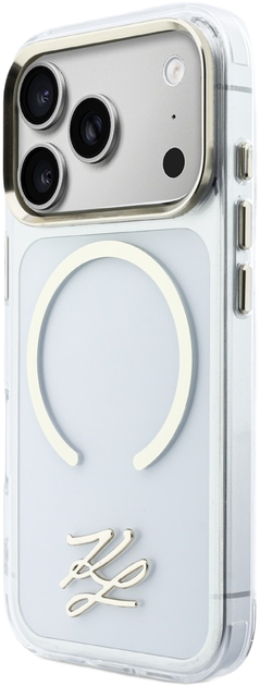 Etui Karl Lagerfeld IML KL Script Logo MagSafe do Apple iPhone 17 Pro Transparent (3666339601577) - obraz 2