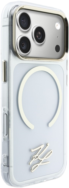 Etui Karl Lagerfeld IML KL Script Logo MagSafe do Apple iPhone 17 Pro Transparent (3666339601577) - obraz 4