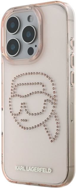 Etui Karl Lagerfeld IML Rhinestones Karl Head do Apple iPhone 16 Pro Pink (3666339352240) - obraz 2