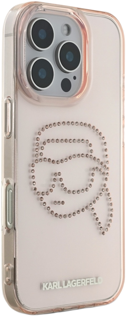 Etui Karl Lagerfeld IML Rhinestones Karl Head do Apple iPhone 16 Pro Pink (3666339352240) - obraz 4