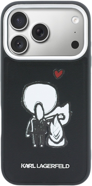Etui Karl Lagerfeld Karl & Choupette Back Logo MagSafe do Apple iPhone 17 Pro Black (3666339605735) - obraz 3