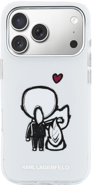 Etui Karl Lagerfeld Karl & Choupette Back MagSafe do Apple iPhone 17 Pro Max Transparent (3666339607982) - obraz 3