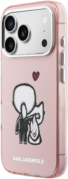 Etui Karl Lagerfeld Karl & Choupette Back MagSafe do Apple iPhone 17 Pro Pink (3666339607654) - obraz 2