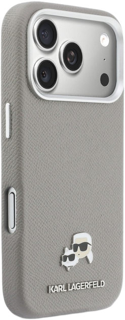 Etui Karl Lagerfeld Karl & Choupette Head Pins Saffiano MagSafe do Apple iPhone 17 Pro Grey (3666339599812) - obraz 4