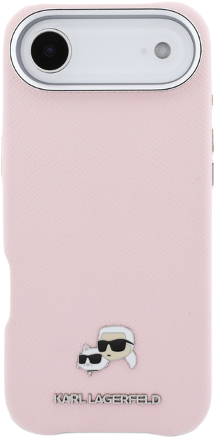 Etui Karl Lagerfeld Karl & Choupette Head Pins Saffiano MagSafe do Apple iPhone 17 Air Pink (3666339599645) - obraz 3