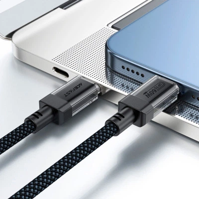 Кабель USB 2.0 Type-C M-M, 1.2м 60W stainless steel Black, C12-03 Acefast - изображение 6