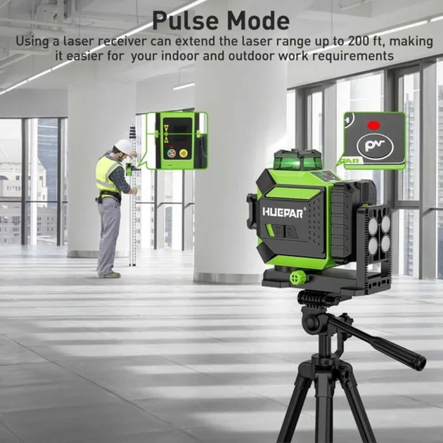 Лазерный уровень нивелир Huepar 703CG 3D Premium 6600мАh Зеленый луч HDSYR_8099 - изображение 7