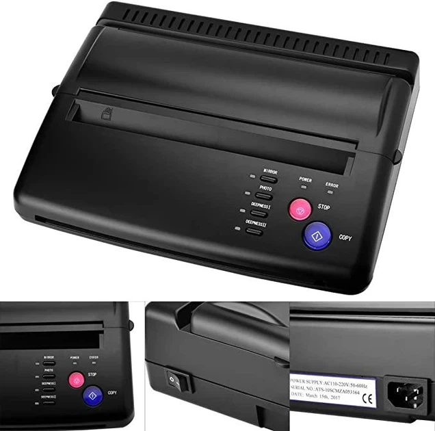 Термотрансферный принтер для тату Sacnahe Slim Black 116F | A4/A6, быстрый перенос эскизов без чернил - изображение 6