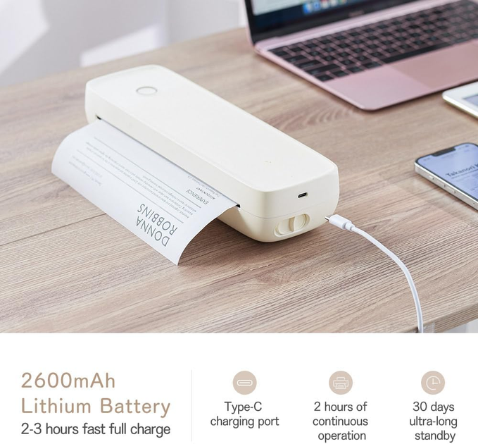 Термопринтер Kalopsia A4: 203DPI Bluetooth USB принтер для термопаперу A4/4/3/2 безчорнильний принтер iOS, Mac, Windows, Android - Фото 7 Термопринтер Kalopsia A4: 203DPI Bluetooth USB принтер для термопаперу A4/4/3/2 безчорнильний принтер iOS, Mac, Windows, Android - зображення 7