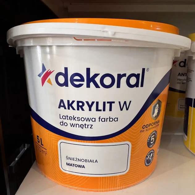 Фарба DEKORAL AKRYLIT W, 5 л - Фото 2 Фарба DEKORAL AKRYLIT W, 5 л - изображение 2