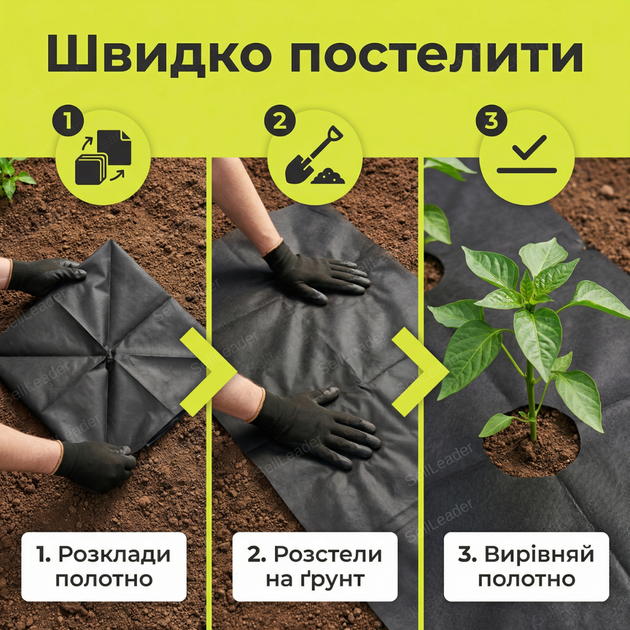 Агроволокно Bradas 1.6x5м 150г/м2 для мульчирования почвы против сорняков уф стабилизация спанбонд полипропилен - изображение 8