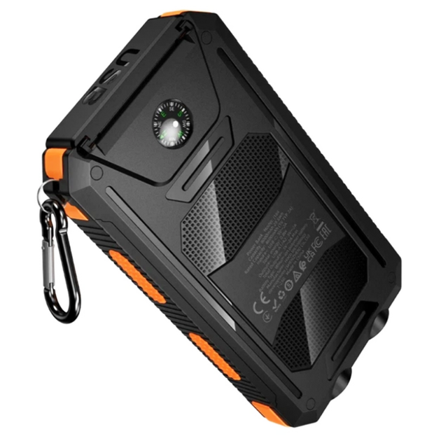 Туристичний зовнішній акумулятор Power Bank HOCO J164 Platinum Solar 8000mAh 10W - павербанк із сонячною панеллю та LED ліхтариком - зображення 2