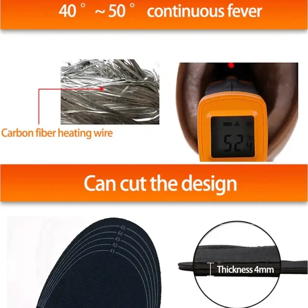 Устілки для взуття з підігрівом USB 34-40 (23-25.5 см) — Тепло та комфорт у будь-який мороз - Фото 9 Устілки для взуття з підігрівом USB 34-40 (23-25.5 см) — Тепло та комфорт у будь-який мороз - зображення 9