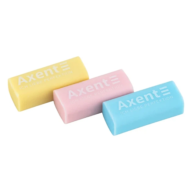 Набір гумок Axent Pastelini 1198-A у пластиковому боксі, асорті, 3 шт. - Фото 1 Набір гумок Axent Pastelini 1198-A у пластиковому боксі, асорті, 3 шт. - зображення 1