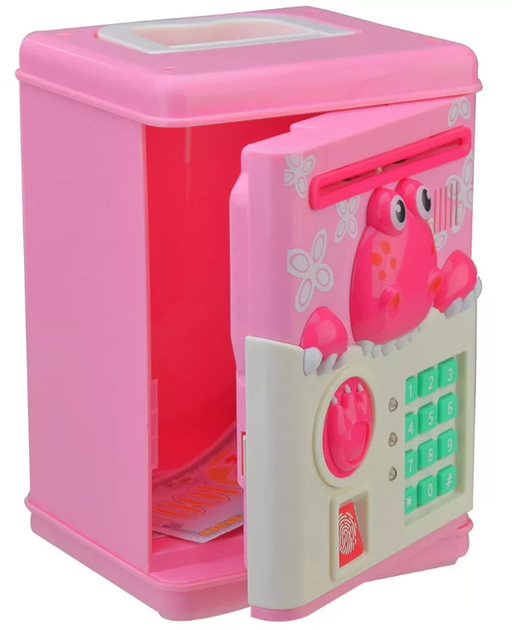 Детский сейф-копилка Piggy Bank Shantou Jinxing 6002A/2 розовый со светом и звуком, с паролем и отпечатком - Фото 2 Детский сейф-копилка Piggy Bank Shantou Jinxing 6002A/2 розовый со светом и звуком, с паролем и отпечатком - изображение 2