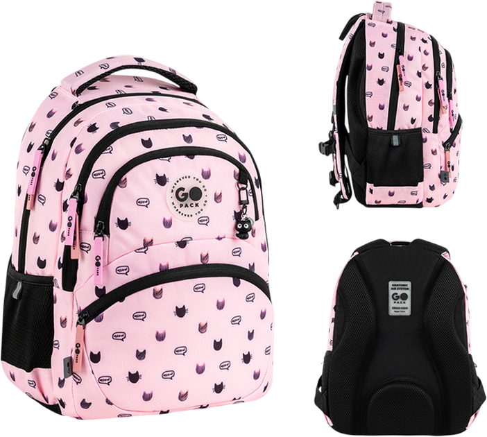 Рюкзак GoPack с ортопедической спинкой Education Meow Cats 40x30x15 см Розовый (GO26-175M-1) - Фото 2 Рюкзак GoPack с ортопедической спинкой Education Meow Cats 40x30x15 см Розовый (GO26-175M-1) - изображение 2