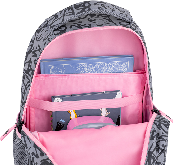 Рюкзак GoPack с ортопедической спинкой Education Fluffy Heart 40x30x15 см Серый (GO26-175M-4) - Фото 15 Рюкзак GoPack с ортопедической спинкой Education Fluffy Heart 40x30x15 см Серый (GO26-175M-4) - изображение 15