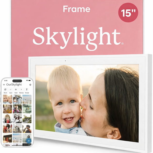 Цифрова фоторамка Skylight: 15-дюймовий Wi-Fi з можливістю завантаження з телефону, сенсорний екран цифрової фоторамки - зображення 2