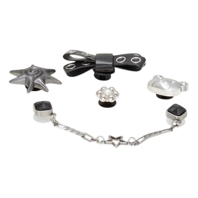 Przypinki do butów Crocs Silver Cutie Punk 5 Pack 10018204 5 szt Srebrny/Czarny - obraz 2