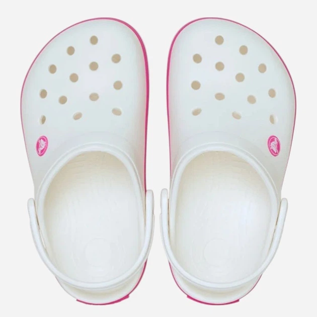 Chodaki młodzieżowe dziewczęce Crocs Crocband Kids Clog 207006-6WU 38-39 Białe - obraz 4