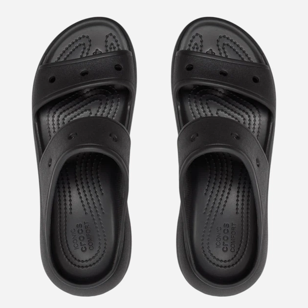 Klapki basenowe damskie na platformie Crocs Classic Crush Sandal 207670-001 41-42 Czarne - obraz 4