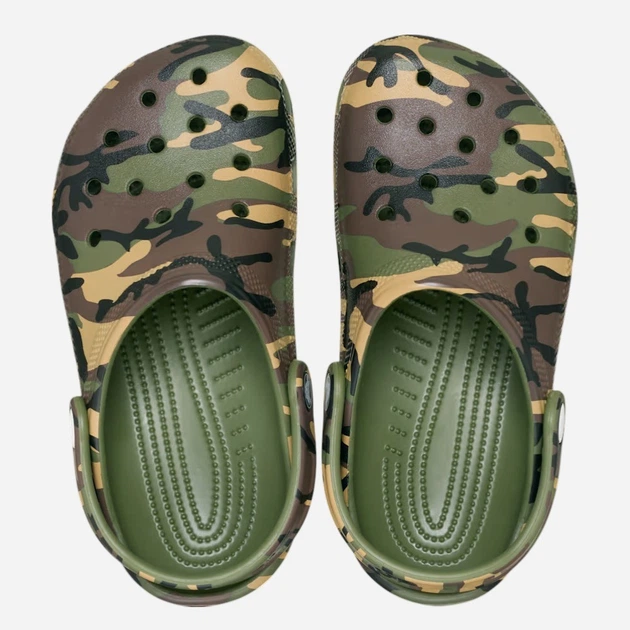 Chodaki dziecięce dla dziewczynki Crocs Classic Camouflage Clog K 211879-3TC 33-34 Ciemnozielone - obraz 4