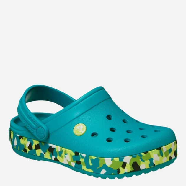 Дитячі крокси-сабо для дівчинки Crocs Crocband Glow Confetti Band Clog K 212523-3BU 33-34 Бірюзові (198445347726) - зображення 2