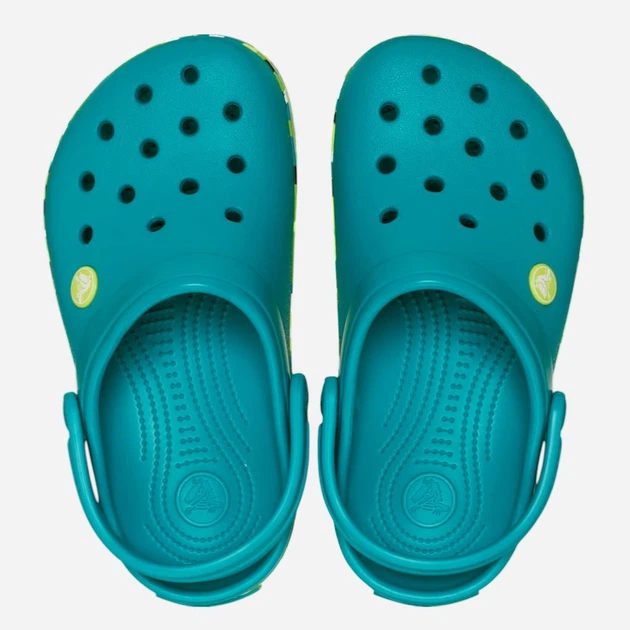 Дитячі крокси-сабо для дівчинки Crocs Crocband Glow Confetti Band Clog K 212523-3BU 33-34 Бірюзові (198445347726) - зображення 4