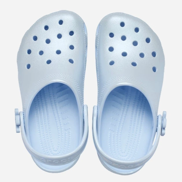Chodaki młodzieżowe dziewczęce Crocs Classic Pearl Shine Clog K 212814-4WK 34-35 Błękitne - obraz 4