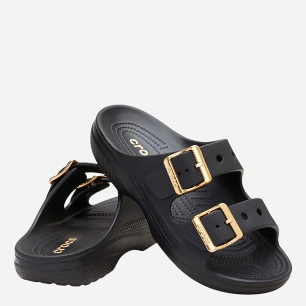 Klapki basenowe damskie Crocs Saturday Metallic Buckle Sandal W 213316-001 39-40 Czarne - obraz 3
