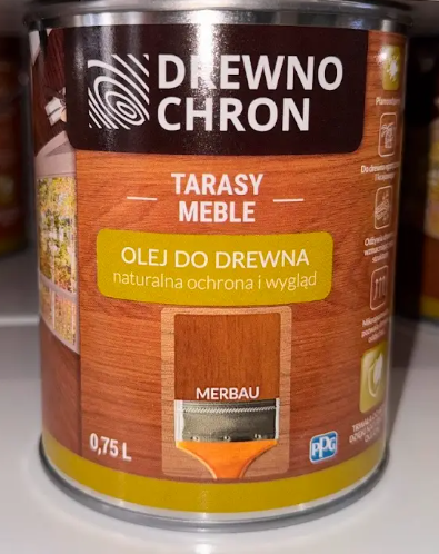 Олія для дерева Drewnochron Olej do Drewna, мербау, 0.75л - Фото 3 Олія для дерева Drewnochron Olej do Drewna, мербау, 0.75л - изображение 3