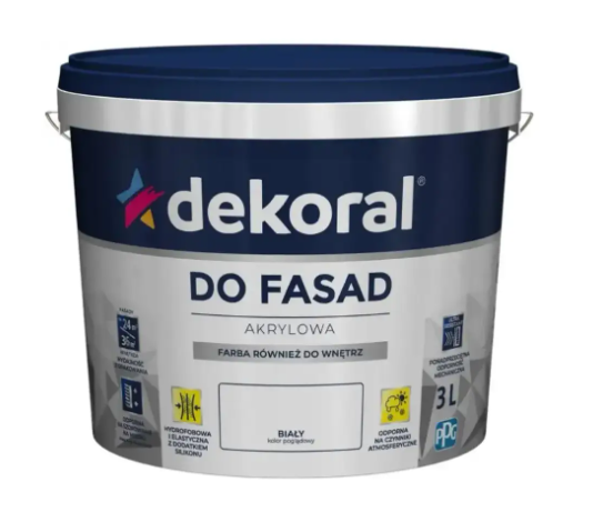 Фарба фасадна DEKORAL DO FASAD, біла, 3 л - изображение 4