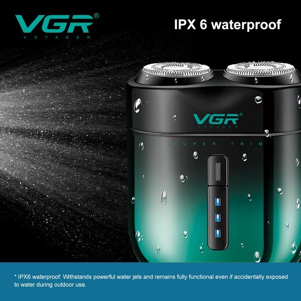 Електробритва VGR V-348 GREEN, роторна, водонепроникна - зображення 6